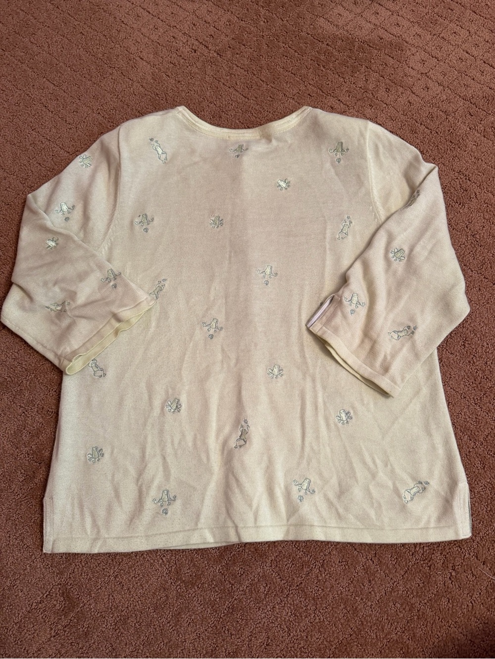 Christopher & Banks Green Frog Embroidered Cardigan Women’s Size L - Picture 6 of 7